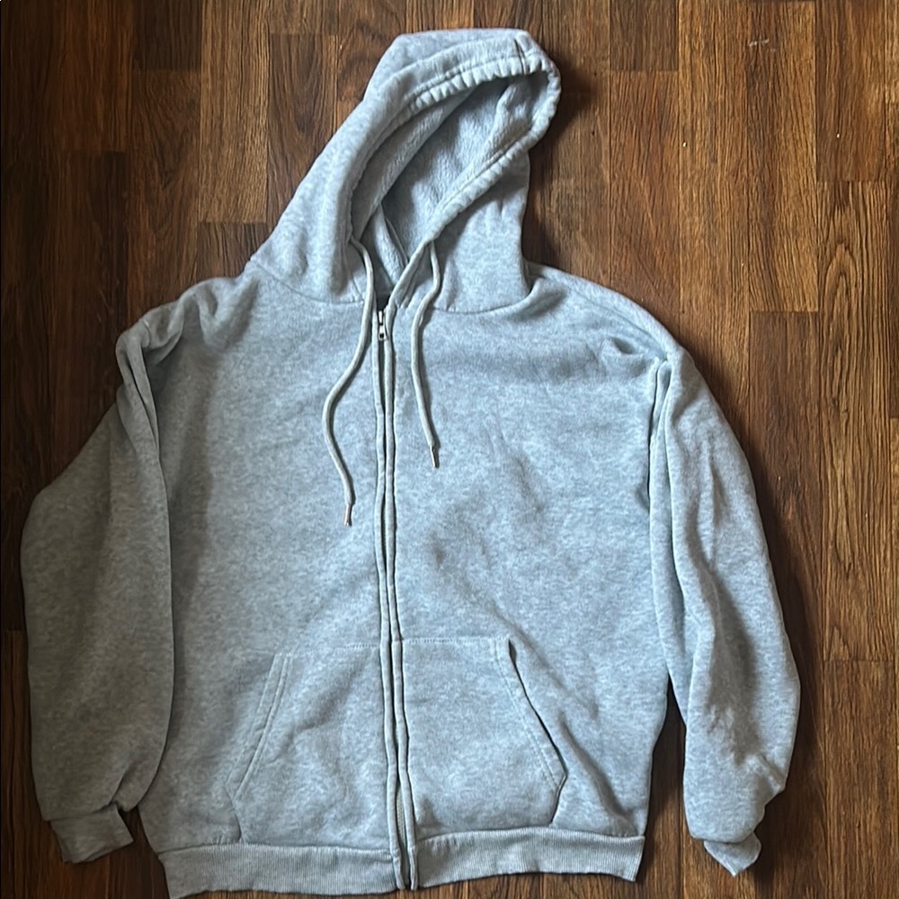 Gray Zip-Up Hoodie